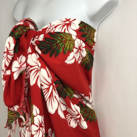 VTG Koko Knot Women's Sarong Hibiscus Tropical Scarf Shawl Beach Cover Wrap - Picture 5 of 16